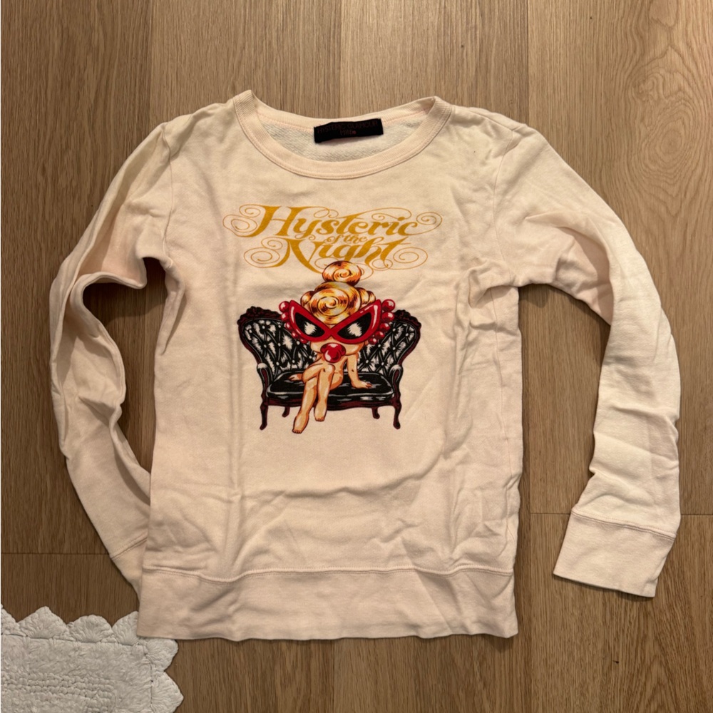 Hysteric Glamour Cream Graphic Long Sleeve Tee